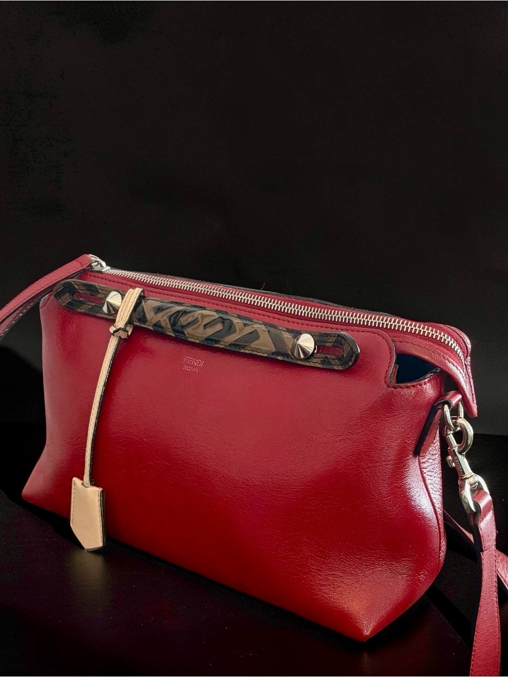 Fendi 8BL124 By the Way Medium Leather Red 2way Crossbody Handbag Made in Italy - Picture 3 of 17